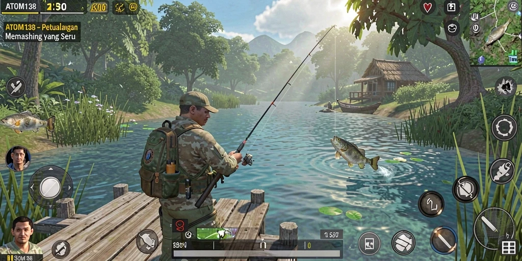 Tangkapan ikan besar dalam gameplay ATOM138 yang menarik.