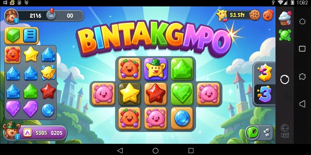 Tampilan gameplay BINTANGMPO yang menampilkan keseruan mencocokkan bintang.