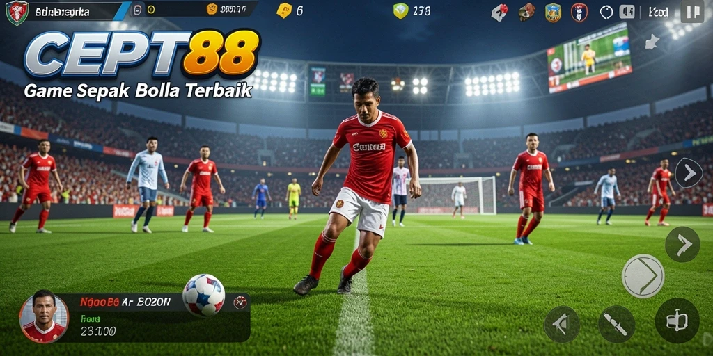Tampilan gameplay menarik saat pertandingan sepak bola di CEPAT88.