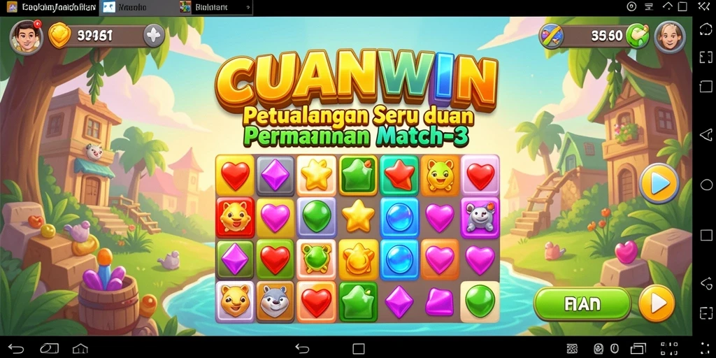 Tampilan seru gameplay Match-3 di CUANWIN dengan grafis menawan.