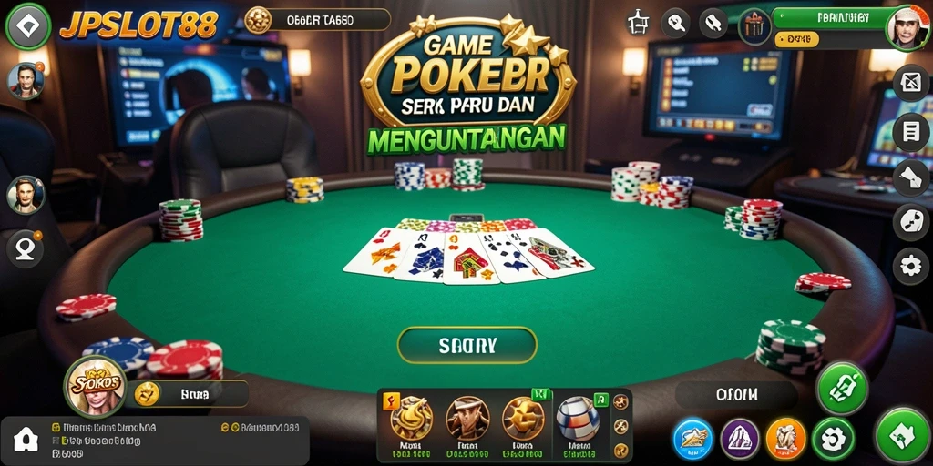 Tampilan gameplay poker yang mendebarkan di JPSLOT88.