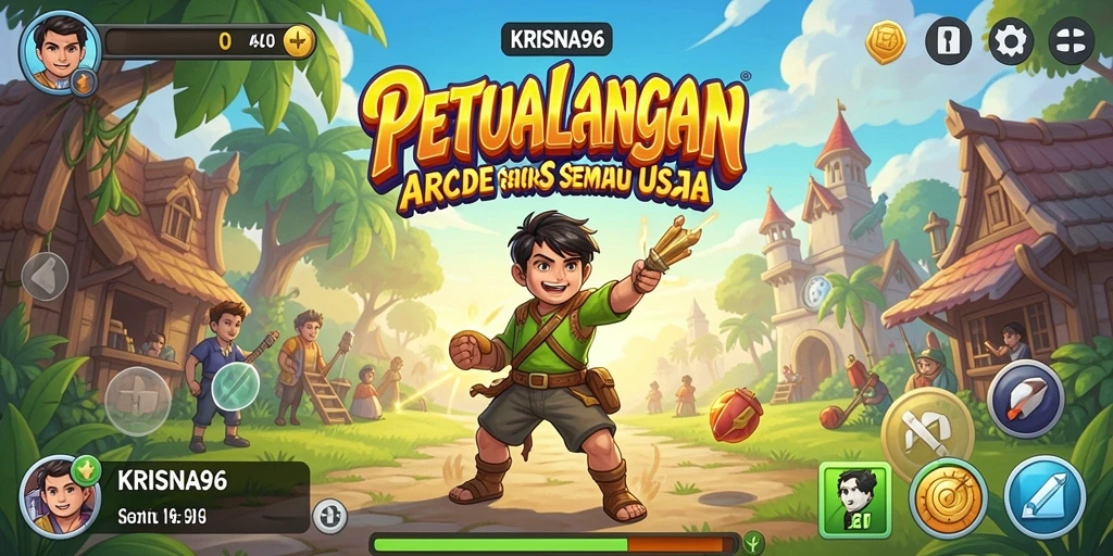 Tampilan gameplay seru dan menantang dalam KRISNA96.