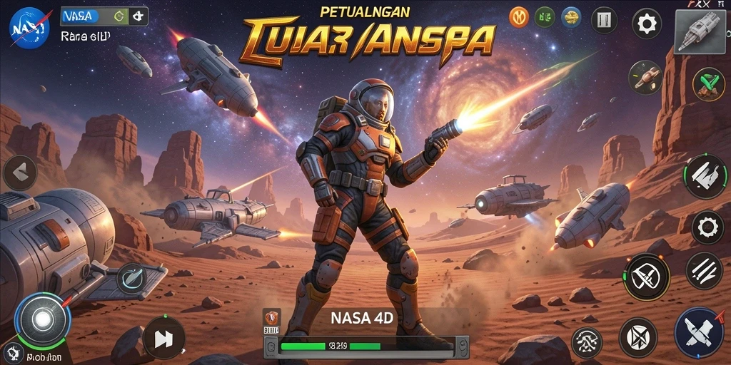 Menampilkan gameplay epik ARPG di luar angkasa.
