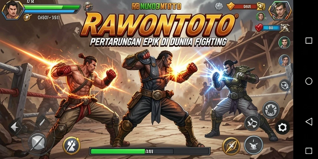 Tampilan menarik dari gameplay pertempuran di RAWONTOTO.